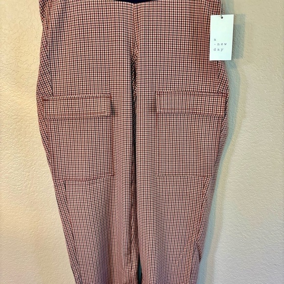 NWT Plaid Pants A New Day Stretch Panel Adaptive Pants Brown Red Cream Pockets - Picture 4 of 13